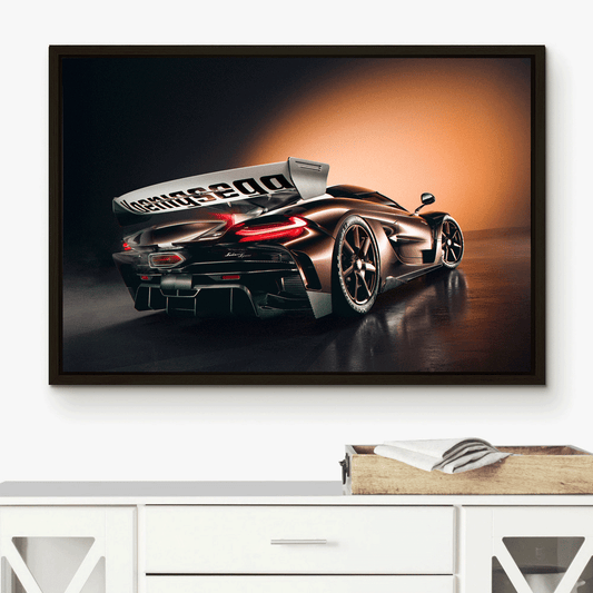 Racecar Flat Canvas with Frame